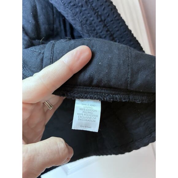 Pure Jill Seersucker Quilted Jacket Womens Size M Black Open Front Blazer - Picture 14 of 15